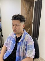 ツイストスパイラル×フェード　ホワイトメッシュ