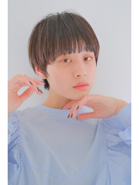 ガリカ 渋谷(Gallica) 大人可愛い小顔ショートボブ丸み前下がり/アッシュブラック