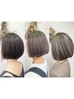 ハイライトとのブレンドで美しく、ナチュラルに☆《グレイカラー&大人ハイライト》[髪質改善/白髪染め］