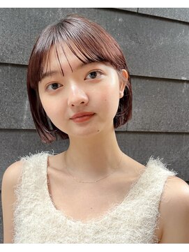 ガーデンヨコハマ(GARDEN YOKOHAMA) ミニボブ　切りっぱなし　ワイドバング　ローズブラウン