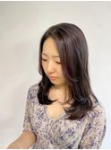 ミディアム顔周りレイヤーおくれ毛前髪万代新潟