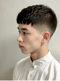 Koreaフェード刈り上げスキンフェード黒髪ベリーショート