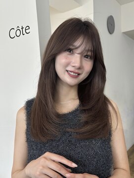 コート 表参道(Cote) cote大島 レイヤーカット ロングレイヤー オリーブベージュ