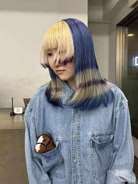 レコ 渋谷(LECO) ブロンド×ブルー×パープルのスペシャルデザイン