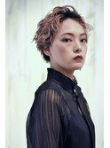 クールショート 束感ショート メンズライク キャラメルベージュ