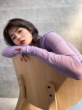 ビームズ ヘアー ブラン(Bee ms HAIR Blanc+) 小顔見せショートベージュカラーブリーチしない透明感カラー