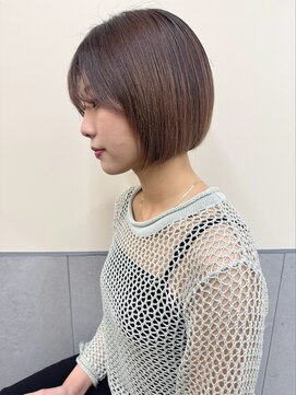 ベック ヘアサロン(BEKKU hair salon) 耳かけで小顔！韓国風ナチュラルあごラインボブ縮毛矯正で艶艶に