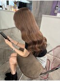 ブリーチなしカラーグレージュハイライトアッシュグレー小顔ボブ