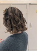 ハーフアップ/お呼ばれヘア/ボブアレンジ