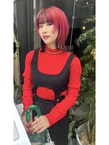 ワク 岡崎店(waku)&nbsp;フレームブラック×ピンクウルフ