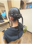 〈guri〉カチモリツインテールアレンジ☆お祭り・ダンス☆