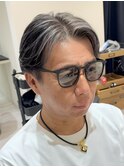 50代40代白髪ぼかしシルバーメッシュバレイヤージュ