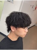 爽やかビジネスツーブロック無造作ナチュラルシャドウパーマ