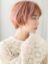 カバーヘア ブリス 志木南口駅前店(COVER HAIR bliss)&nbsp;コーラルピンクイメチェン小顔マッシュショートX志木10代20代