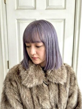 ロニカ 銀座(LOuNICA) ハイトーンラベンダーグレー/切りっぱなし/内巻き #銀座#東銀座