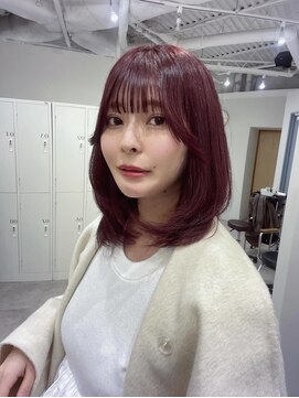 ソヨン 心斎橋店(SOYON) チェリーピンク× ミディアムレイヤー