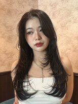 ロンド 銀座(Lond) ◎ ミディアムレイヤー/ダークアッシュブラウン/韓国巻き/前髪82
