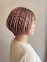 ダスク 武蔵小杉(dusk) 丸みショートボブ×ピンクベージュ