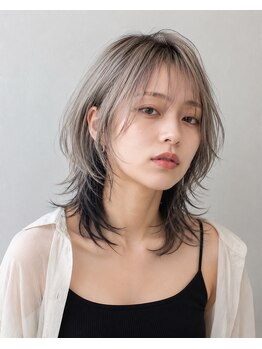 アンジュ 相生店(ange)の写真/デザインカラーで理想の私へ！ダブルカラーブリーチで叶う透明感◎インナーカラーも人気♪