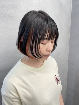 ファイブバイジエクト 堀江(FIVE by The Ect) イヤリングカラー　インナーカラー　オレンジカラー