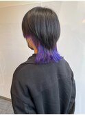 【インナーカラー】*ウルフ×インナーバイオレット×ピンク*