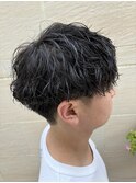 ショートマッシュ×波巻きパーマ