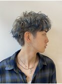 シースルーセンターパート韓国マッシュ黒髪刈り上げツーブロック