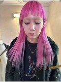 【hot pink】エフェクトブリーチ_ピンクカラー_ワイドバング
