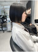 韓国柏顔周り縮毛矯正髪質改善レイヤー前髪カット韓国風ヘアボブ