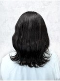 ダークグレージュカラー×波巻きウェーブ