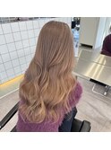 韓国ヘア顔周りレイヤーミルクティーベージュグレージュカラー