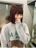 アプリコットオレンジ/くびれヘア/ウェーブショート［新潟］