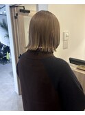【お客様snap】ハイトーンベージュ/外ハネボブ