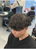 波巻きパーマ/メンズパーマスパイラルパーマシャドウ