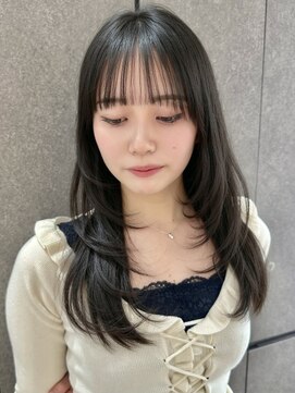 ロンドネートゥル 新潟(Lond naitre) 髪質改善／ミディアムレイヤー／ダークアッシュ／顔まわり