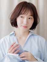 カバーヘア イヴ 戸頭店(COVER HAIR EVE)&nbsp;ピンクブラウン/丸みボブ/顎ラインボブ/内巻きボブ/透明感/20代e