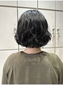 ボブゆるふわニュアンスパーマ鶴見渡辺りん