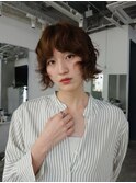 ダークパープル/ボブ/オリーブベージュ/ブリーチなし/渋谷