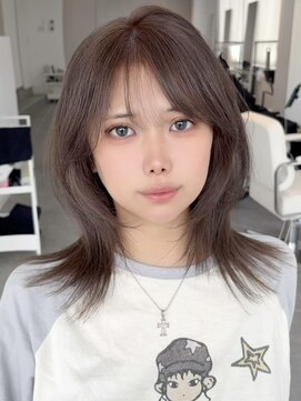 エンベール(EN VEIL) くびれミディ×顔まわりレイヤー×モカブラウン