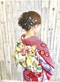 早朝でもお受けします。大人可愛いいヘアーセットと振袖の着付け