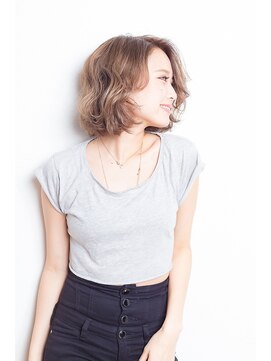 ナチュラルエフ(natural f) 【natural-f 豊中】センターパート 無造作 カール ふわミディ☆