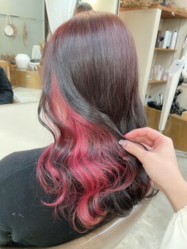 マロウ(mallow) 《花屋併設》暖色系インナーカラー@20代30代40代@ブリーチ