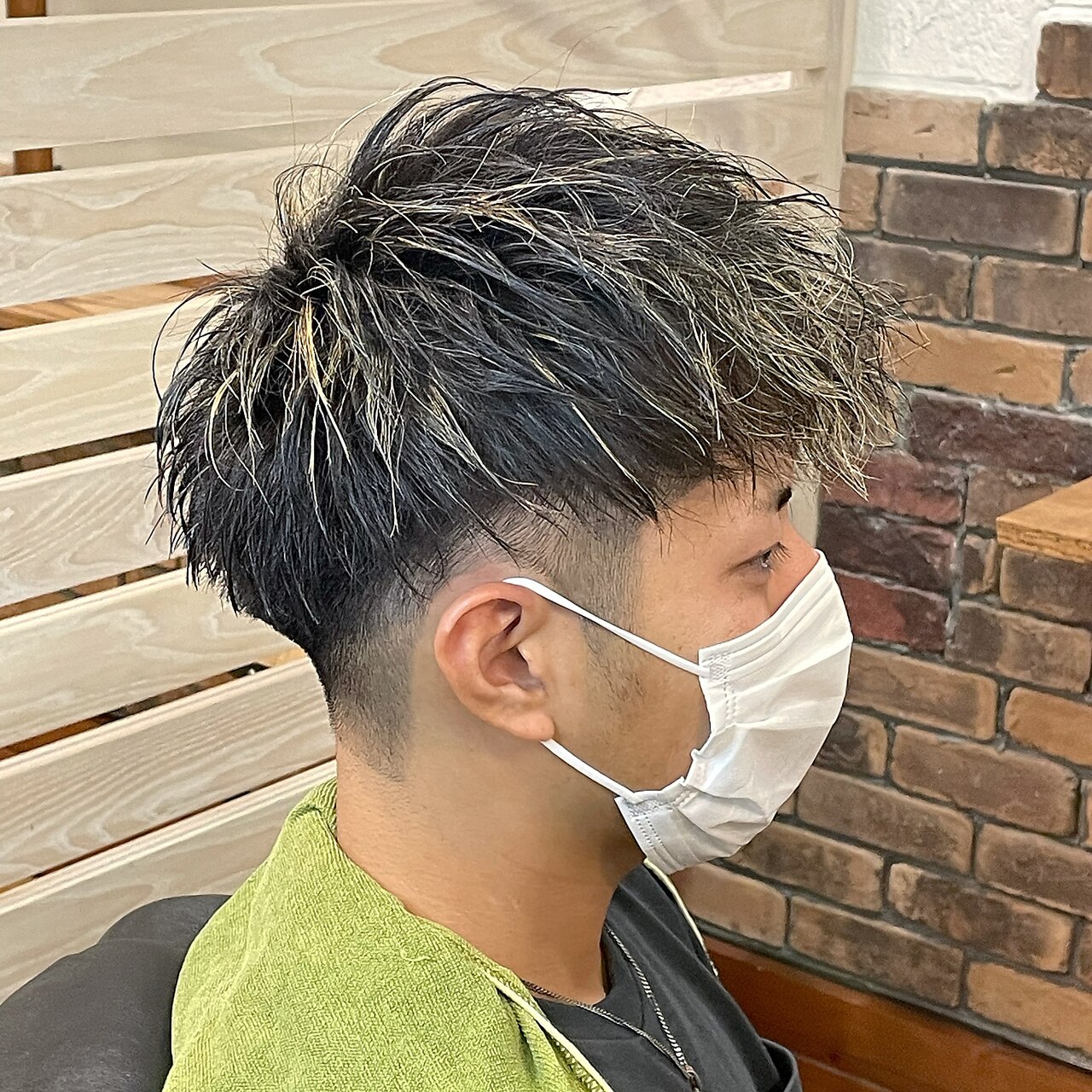 金髪メッシュ入り☆イナセ男かつら☆値下げ 金髪メッシュ入り☆イナセ男かつら☆値下げ