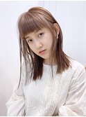 ピンクベージュ_カーキグレージュマッシュショート_28553