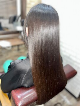 ハサミバイアトリエナガノ 千葉(8sami by atelier nagano) デザインカラー／レイヤーカット/ウエットヘア/オリーブベージュ