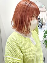 ジーナ 福岡天神(Zina)&nbsp;外ハネボブ×ビビッドオレンジ