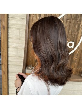 フゥカ 類家店(fuka) 【イヤリングカラー☆】milk tea × orange