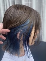 アースコアフュールボーテ 川越店(EARTH coiffure beaute)&nbsp;オリーブベージュインナーブルー外ハネボブウルフ