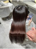 ★グレージュカラー斜めバングデザインカラーシルキー ベージュ