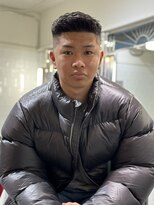 メリケンバーバーショップ フクオカ(MERICAN BARBERSHOP FUK)&nbsp;ハイライトマッシュパーマウルフアッシュブラック